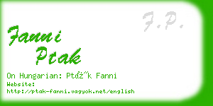 fanni ptak business card